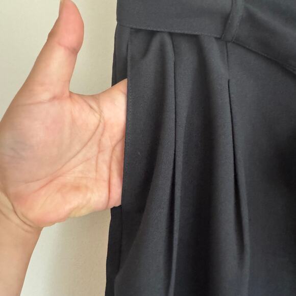 Madewell Drapey Paperbag Pants Black Pleated Button Front Zip High Rise Sz 6 - Picture 3 of 11